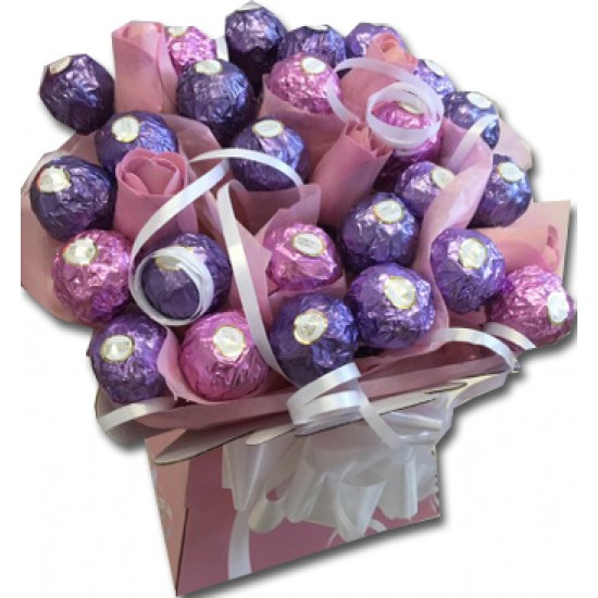 Lilac Themed Ferrero Rocher Box Bouquet